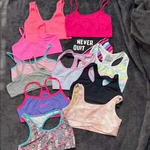 Nike Girls' Sports Bra Bundle - Pink, Purple, Black, Gray, Pastel